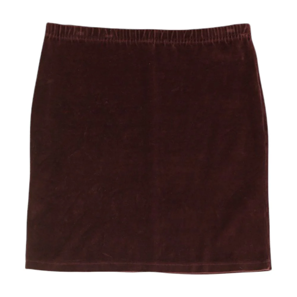 Burgundy Solid Midi Skirt