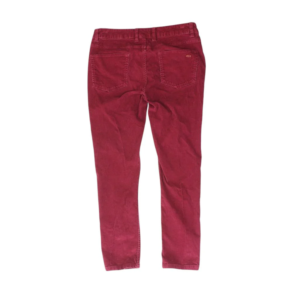 Burgundy Solid Pants - Image 2