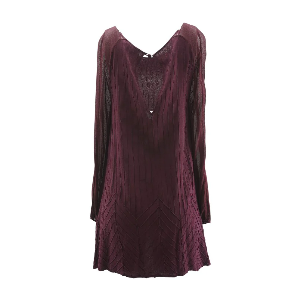Burgundy Striped Midi Dress - Image 2