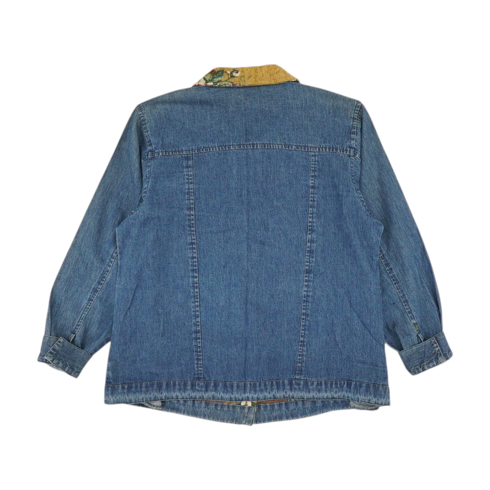 Tan Floral Denim Button Down - Image 2