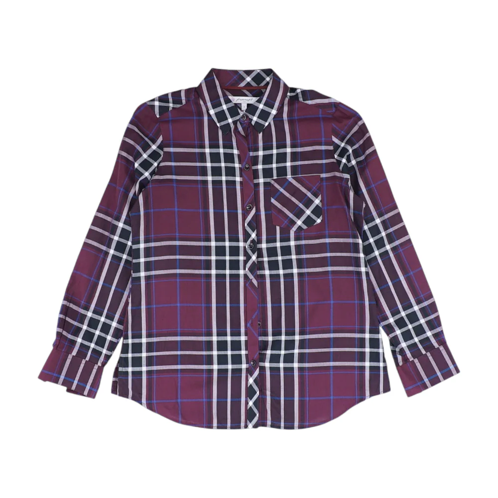 Burgundy Plaid Button Down