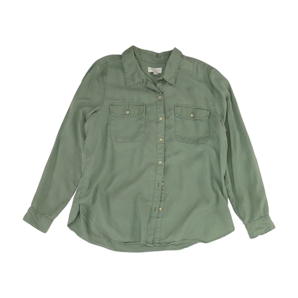 Green Button Down