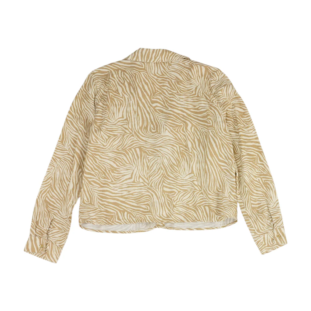 Beige Animal Print Button Down - Image 2