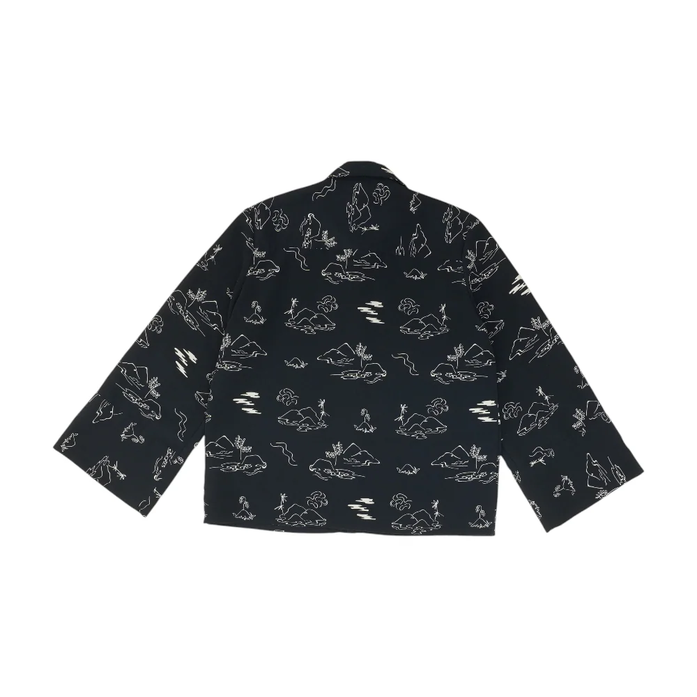Navy Graphic Button Down - Image 2