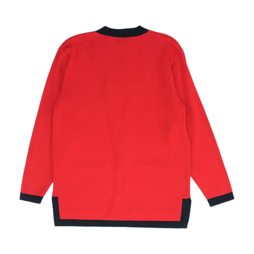 Red Cardigan Sweater - Image 2