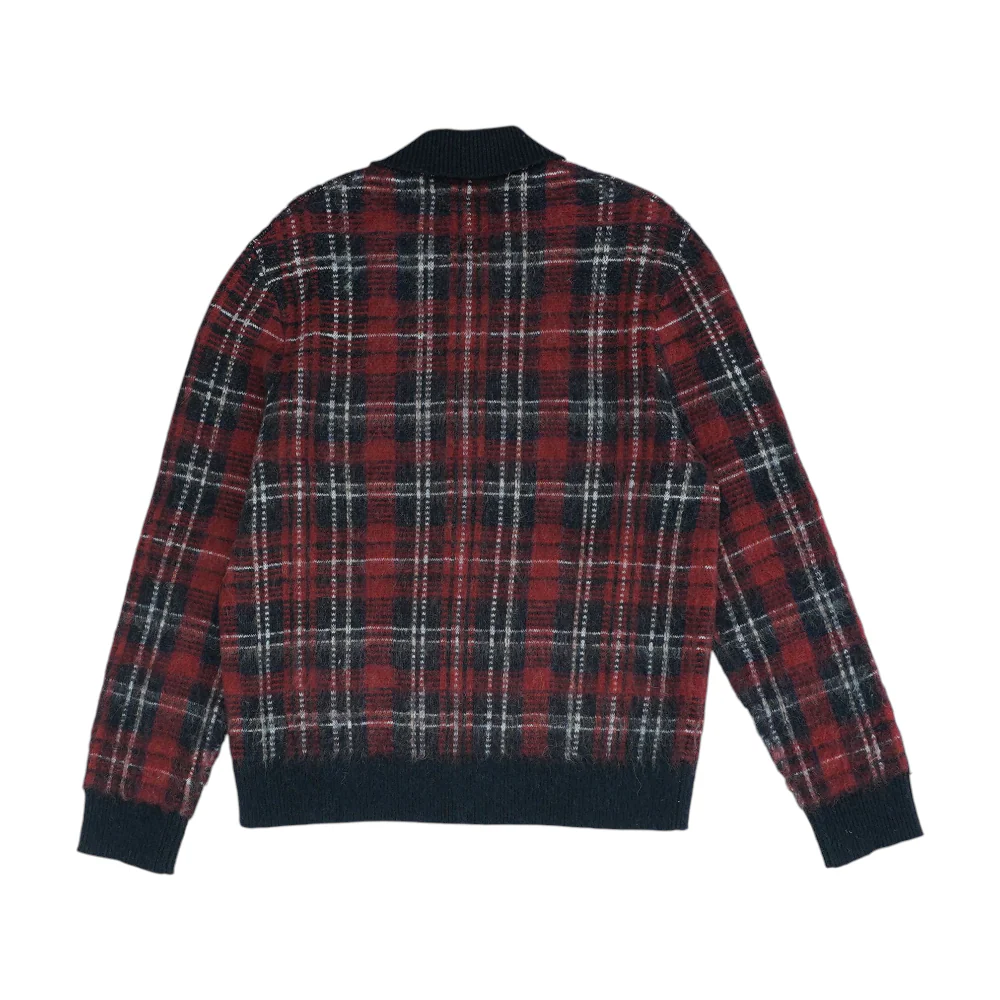 Red Plaid Cardigan Sweater - Image 2