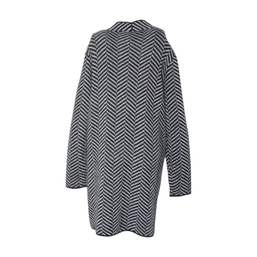 Black Chevron Cardigan Sweater - Image 2