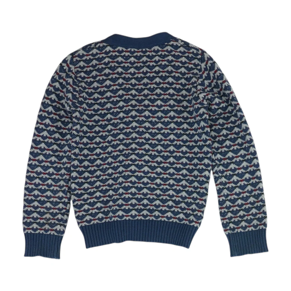 Navy Print Cardigan Sweater - Image 2
