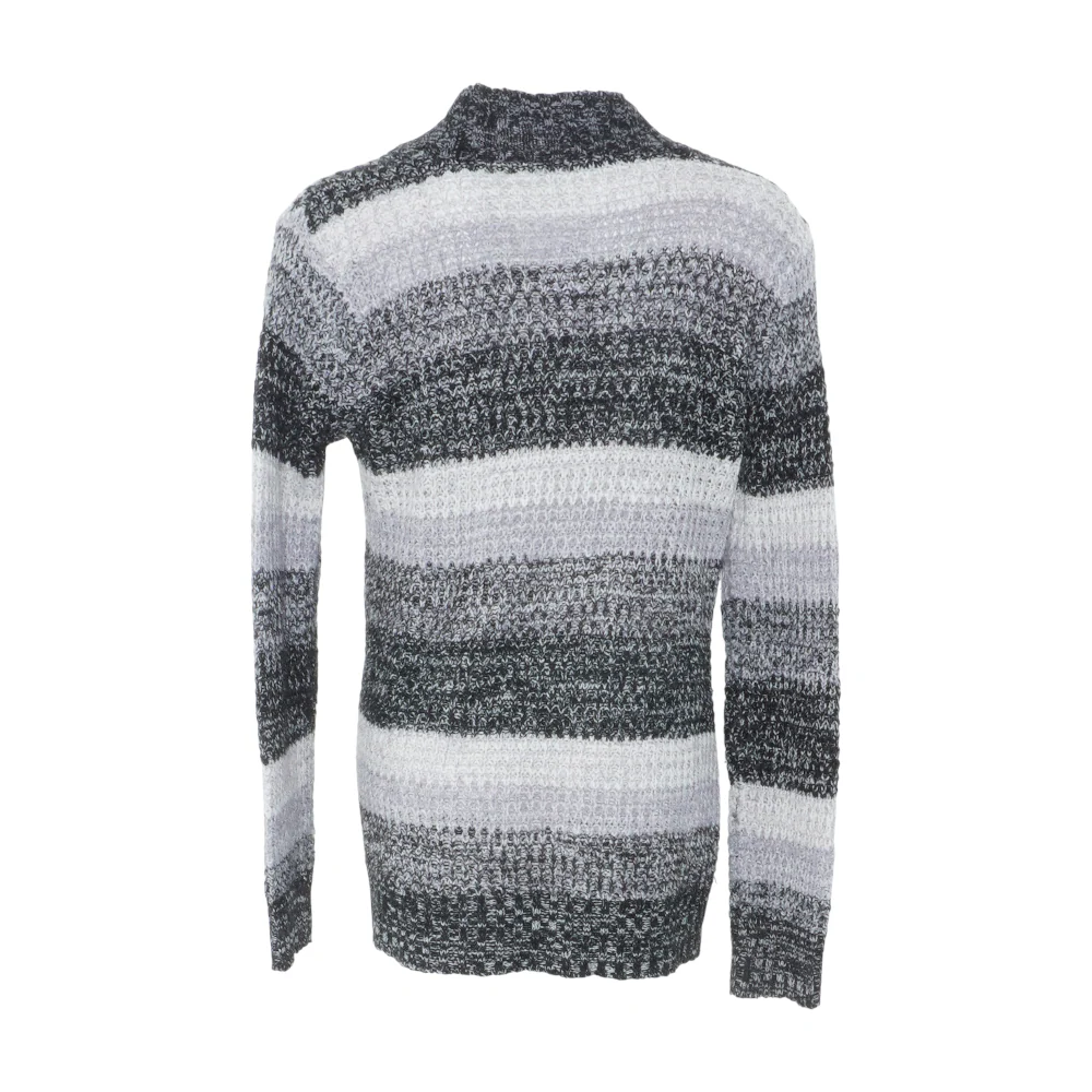 Black Color Block Cardigan Sweater - Image 2