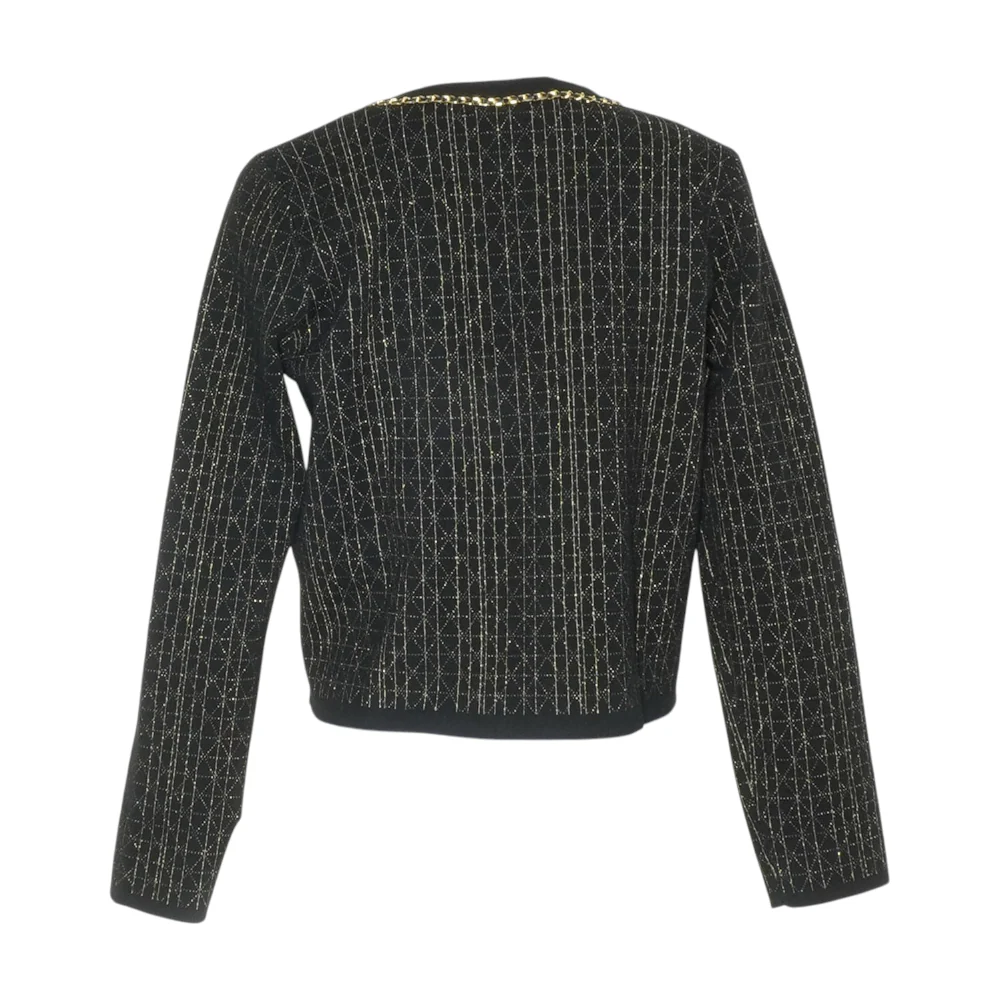 Black Abstract Cardigan Sweater - Image 2