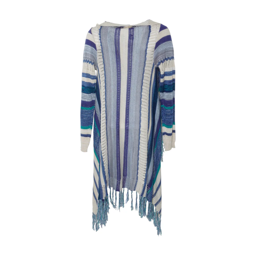 Beige Striped Cardigan Sweater - Image 2
