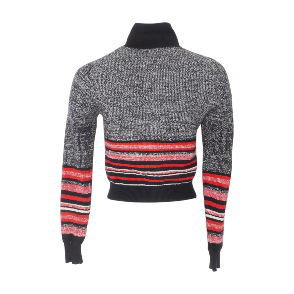 Black Striped Cardigan Sweater - Image 2