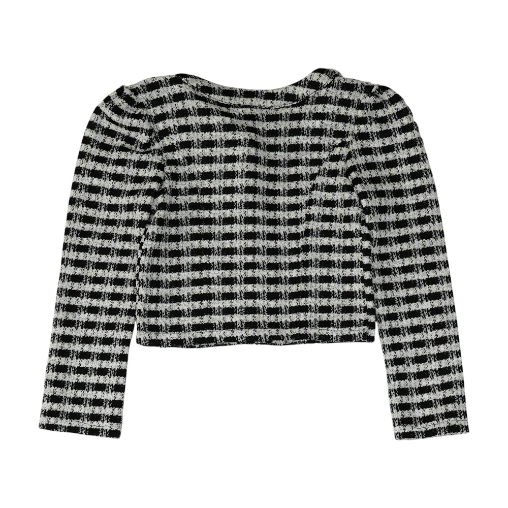 Black Check Cardigan Sweater - Image 2