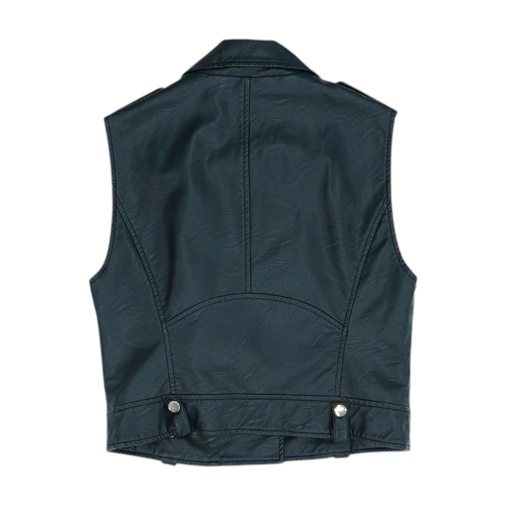 Black Solid Casual Vest - Image 2