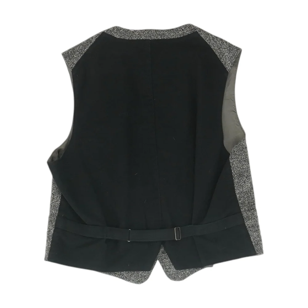 Vintage Gray Solid Casual Vest - Image 2
