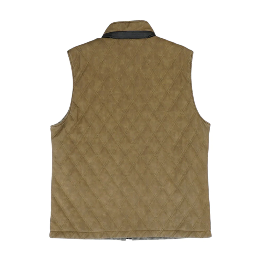 Brown Solid Casual Vest - Image 2