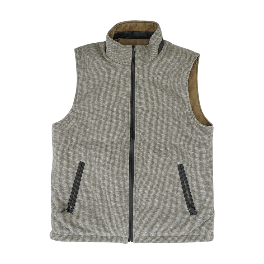 Brown Solid Casual Vest - Image 3