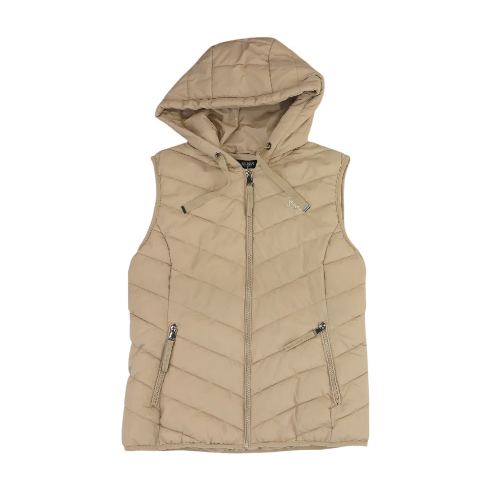 Beige Solid Casual Vest