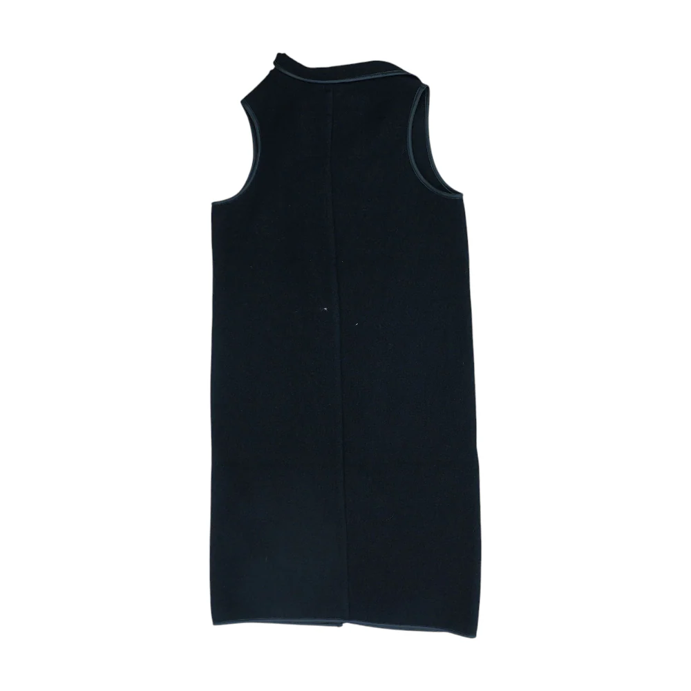 Black Solid Casual Vest - Image 2