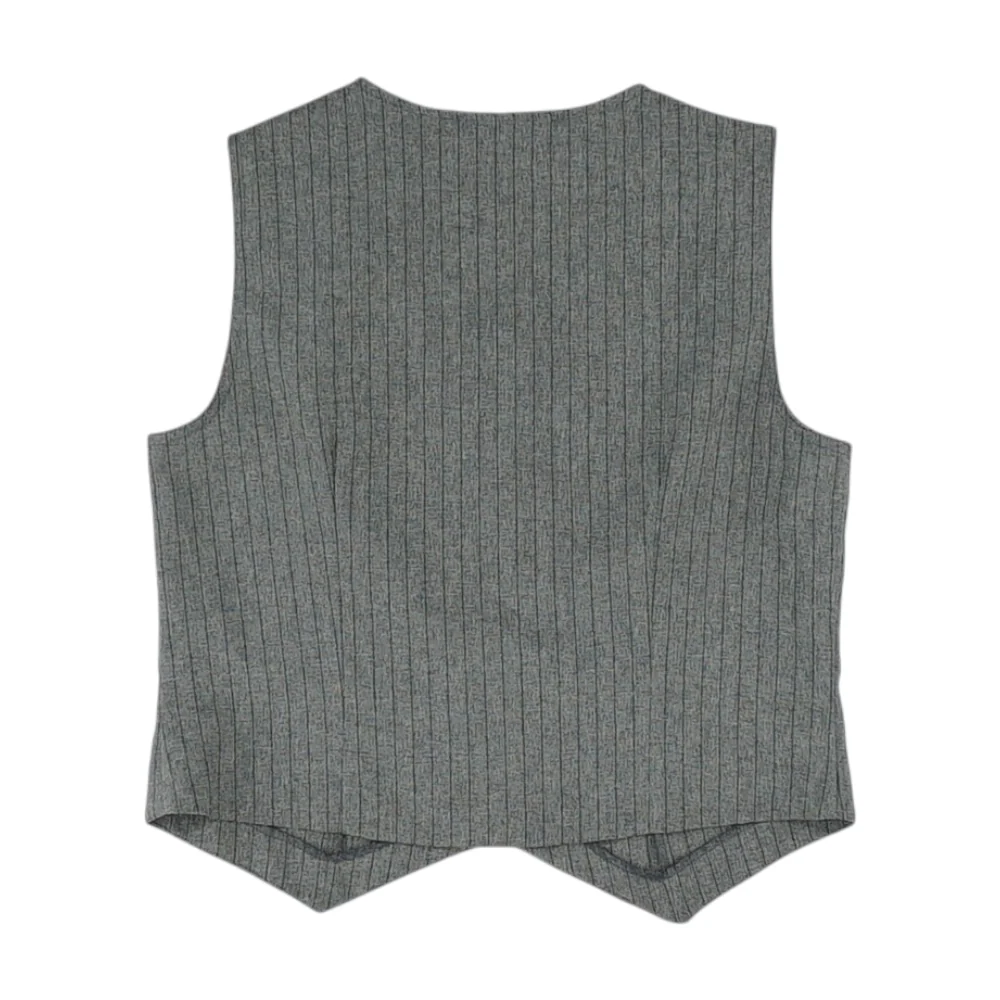 Gray Striped Casual Vest - Image 2