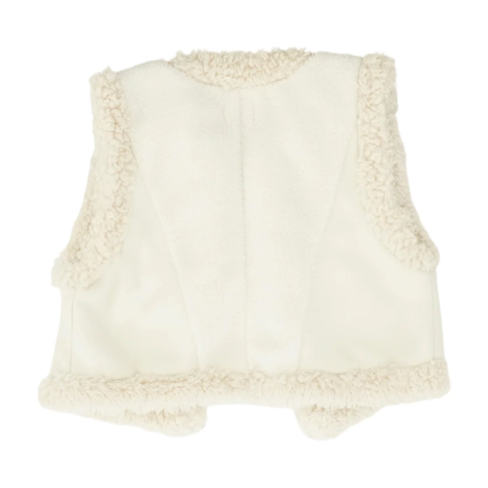 Beige Solid Casual Vest - Image 2