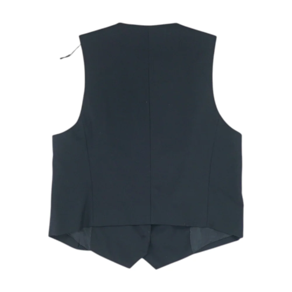 Black Solid Casual Vest - Image 2