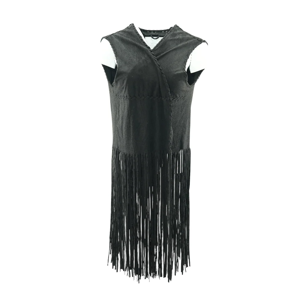 Black Solid Casual Vest