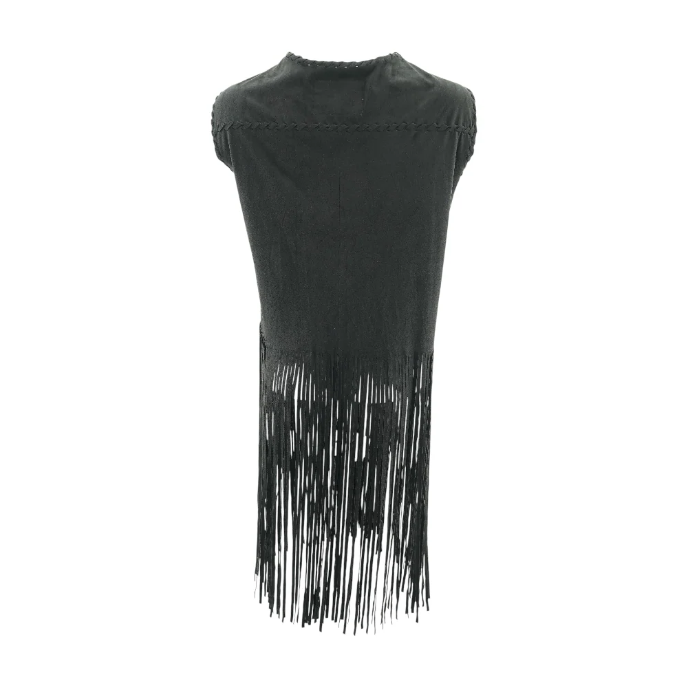 Black Solid Casual Vest - Image 2