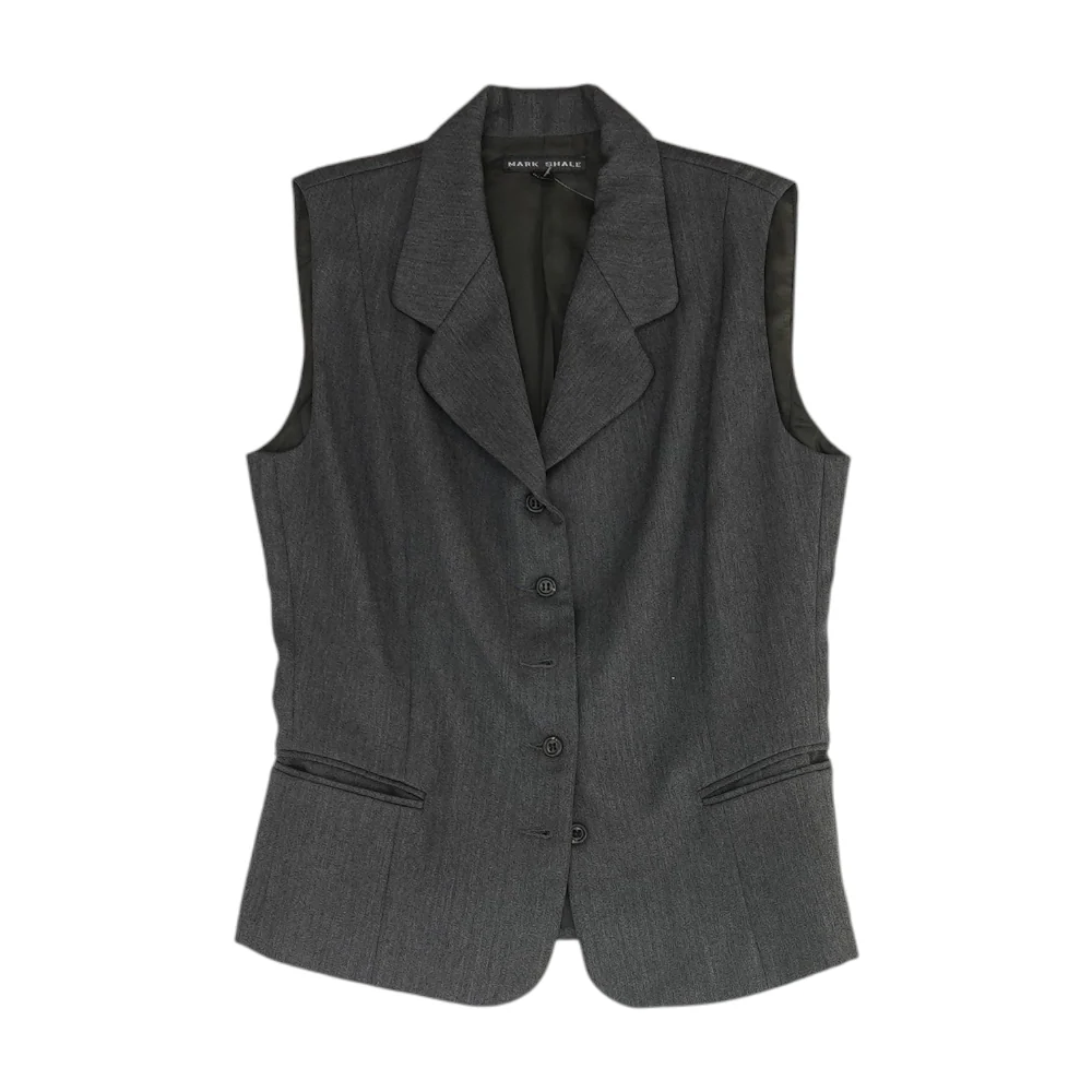 Gray Solid Casual Vest