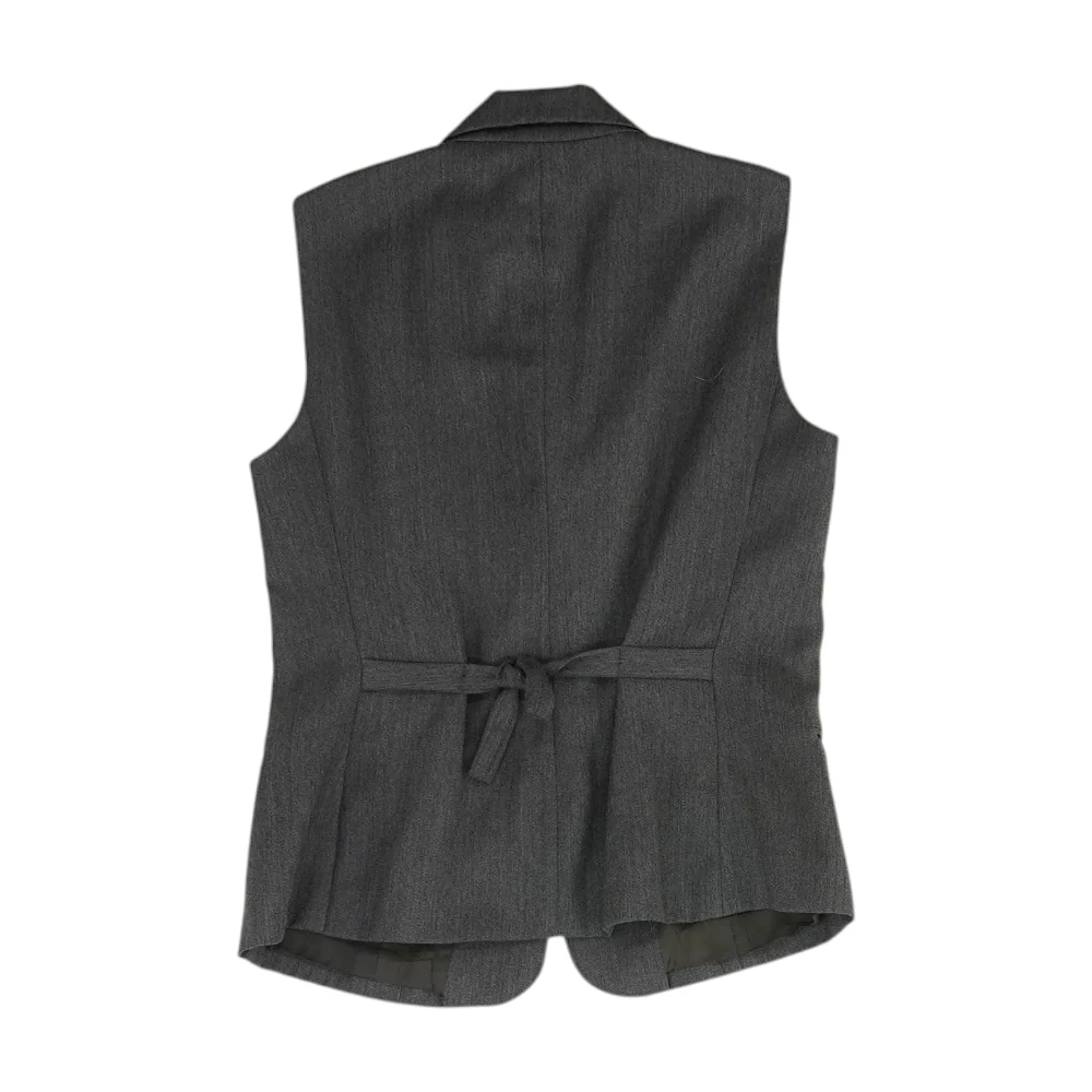 Gray Solid Casual Vest - Image 2