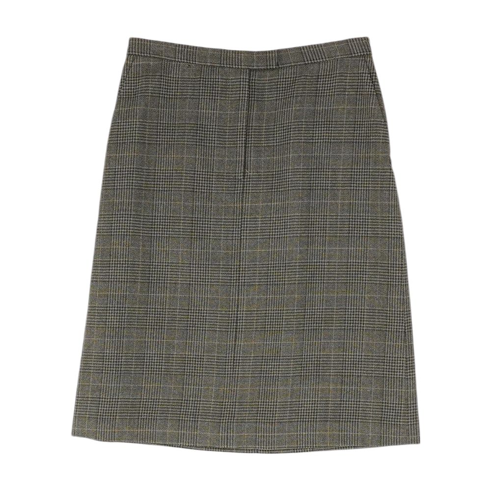 Charcoal Plaid Midi Skirt
