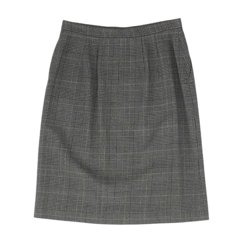 Charcoal Plaid Midi Skirt - Image 2
