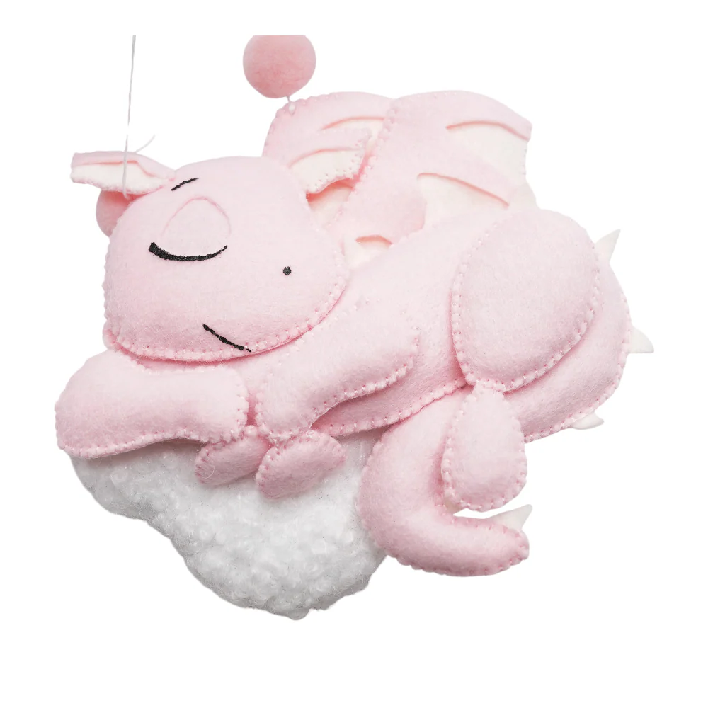 Handmade Pink Dragon with Clouds Crib Mobile - Image 2