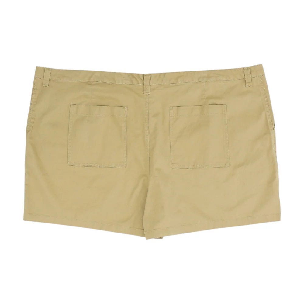 Tan Solid Chino Shorts - Image 2