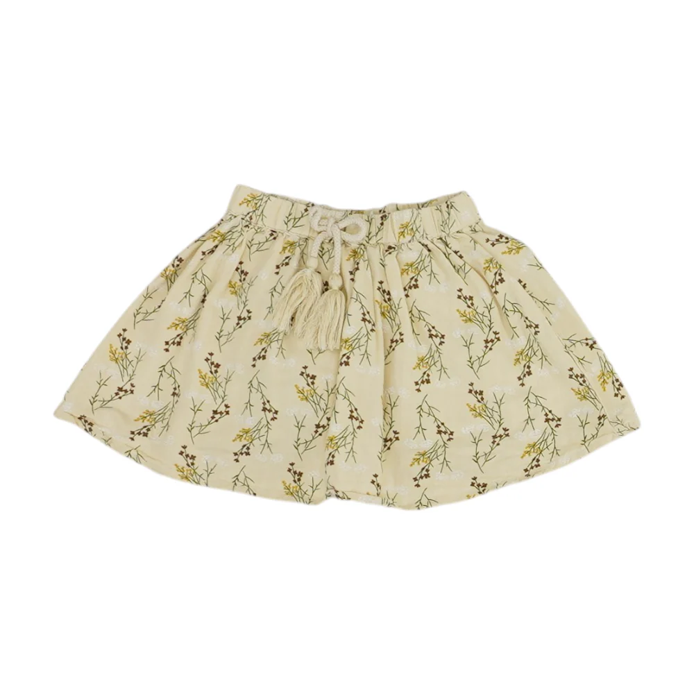 Beige Floral Skirt