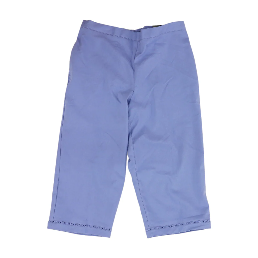 Blue Solid Chino Capris