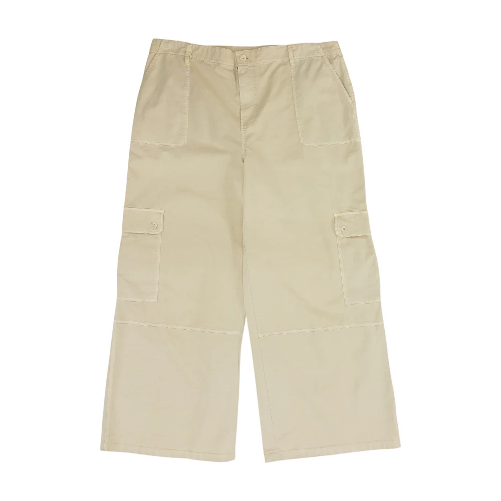 Beige Plus Wide Leg Pants