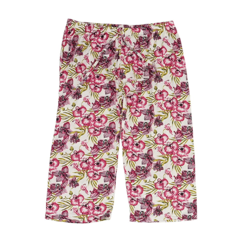 Pink Floral Chino Capris