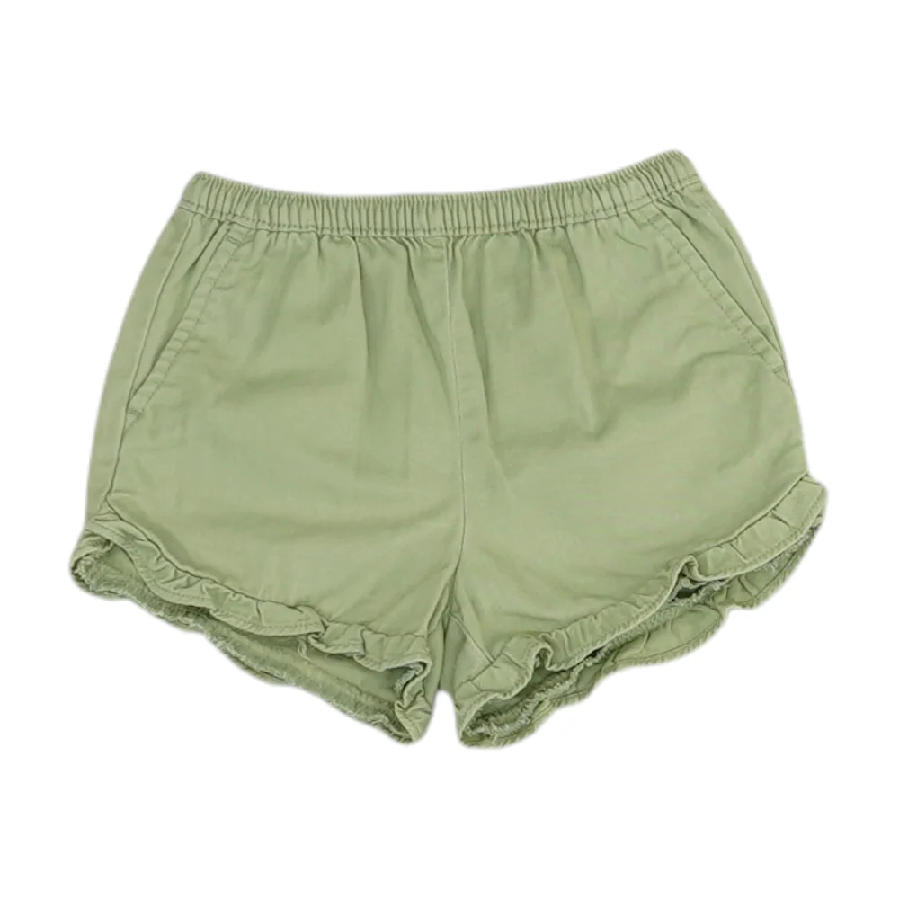 Green Solid Chino Shorts