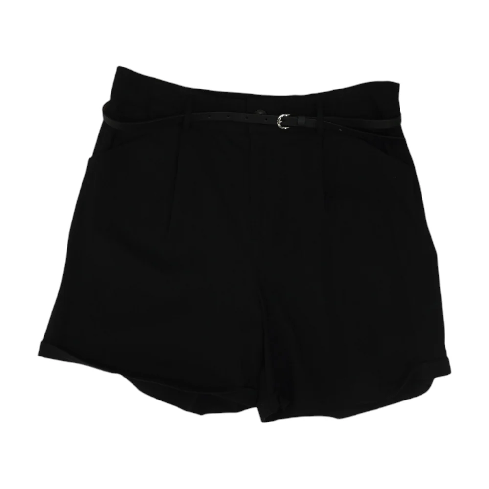 Black Solid Chino Shorts