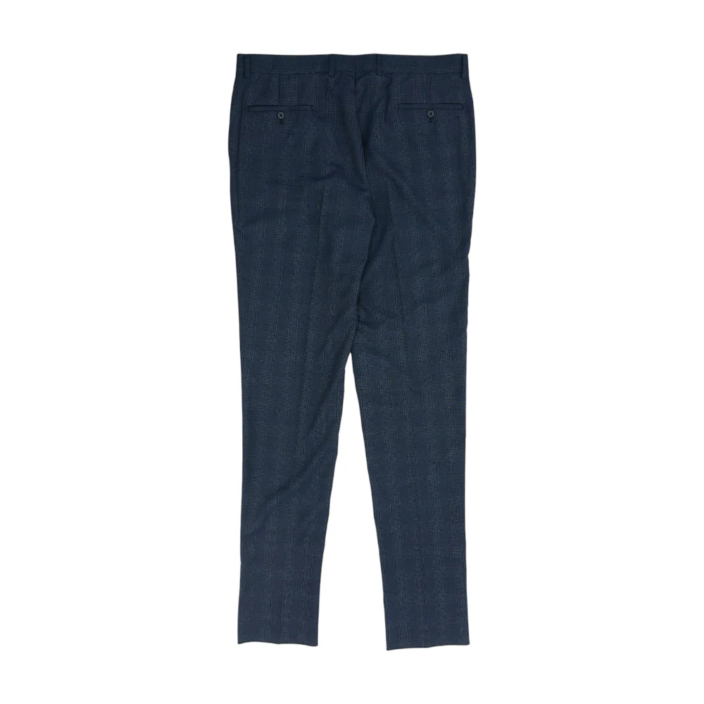 Navy Plaid Regular Pants - Image 2