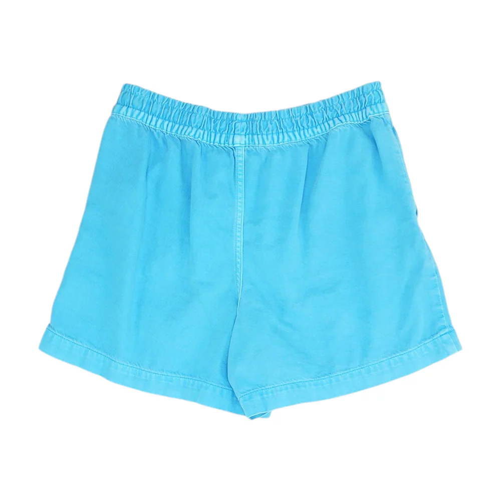 Blue Solid Denim Shorts - Image 2