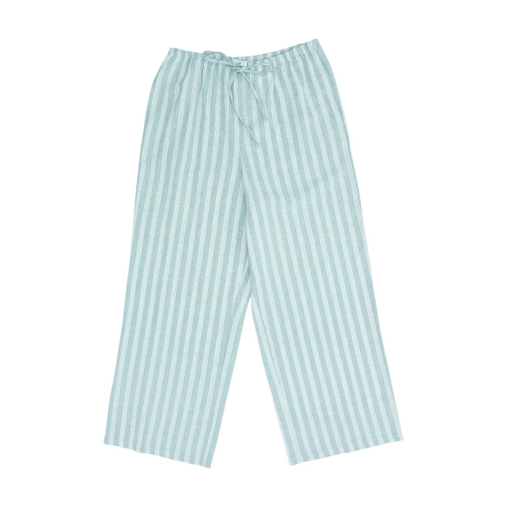 Green Striped Wide Leg Pants
