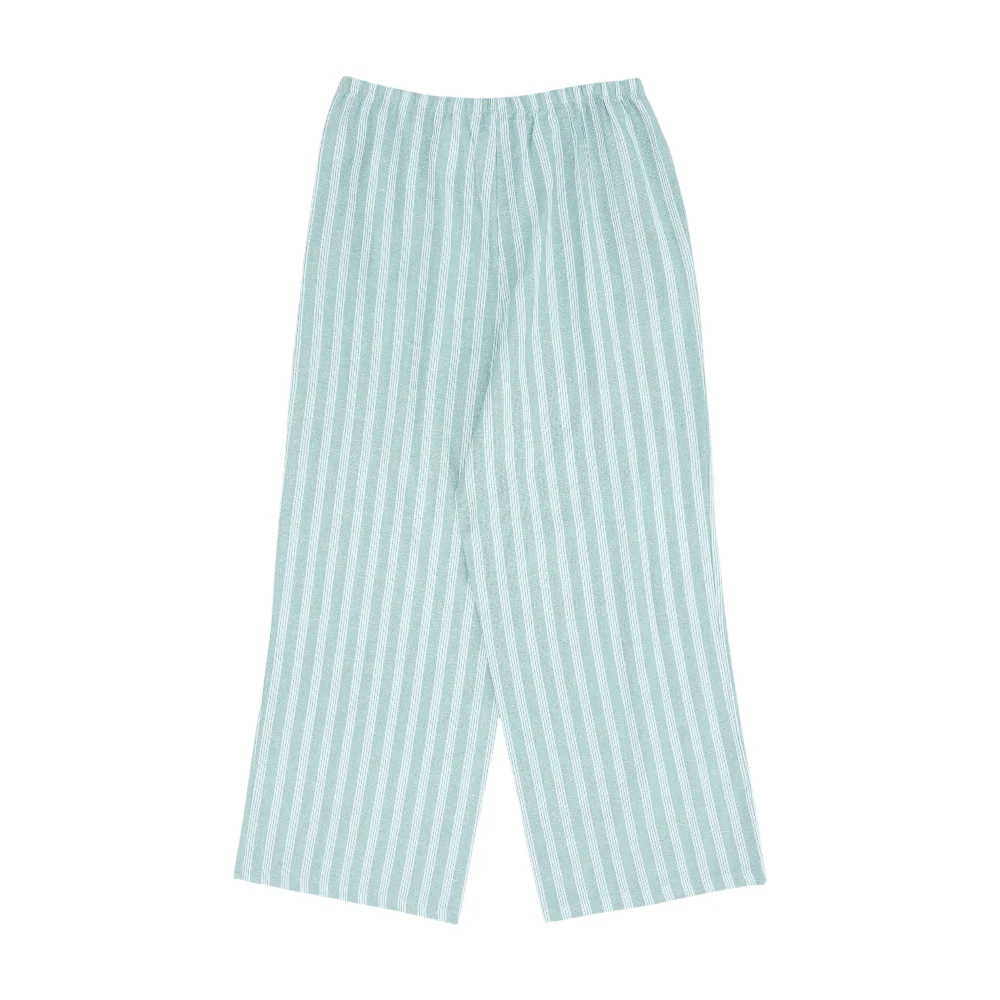 Green Striped Wide Leg Pants - Image 2