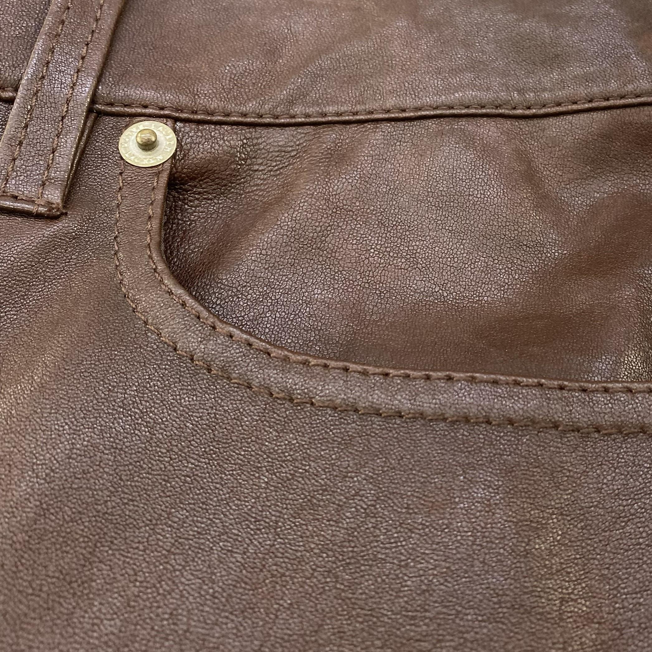 Brown Leather Pants - Image 3