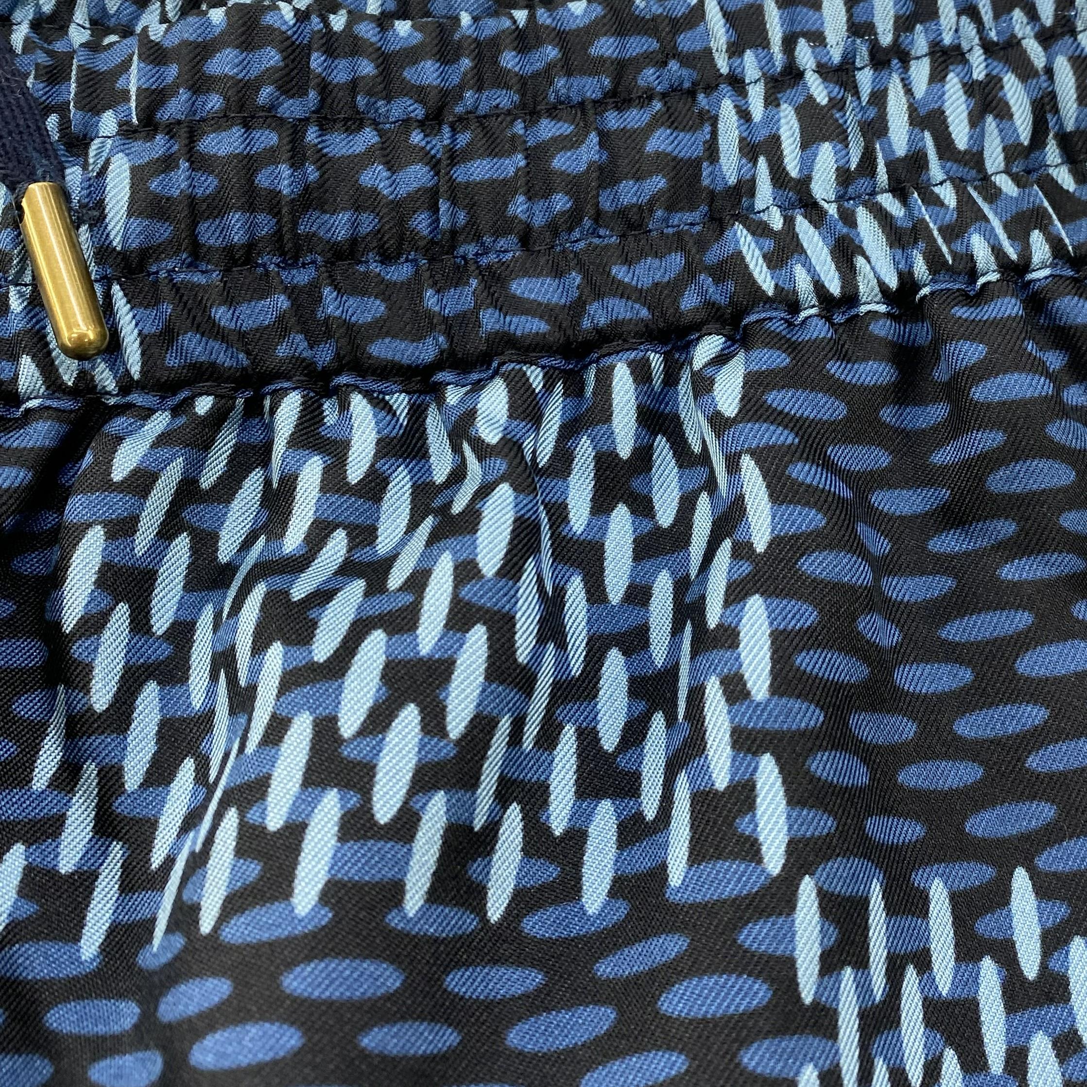 Blue Damier Silk Shorts - Image 4