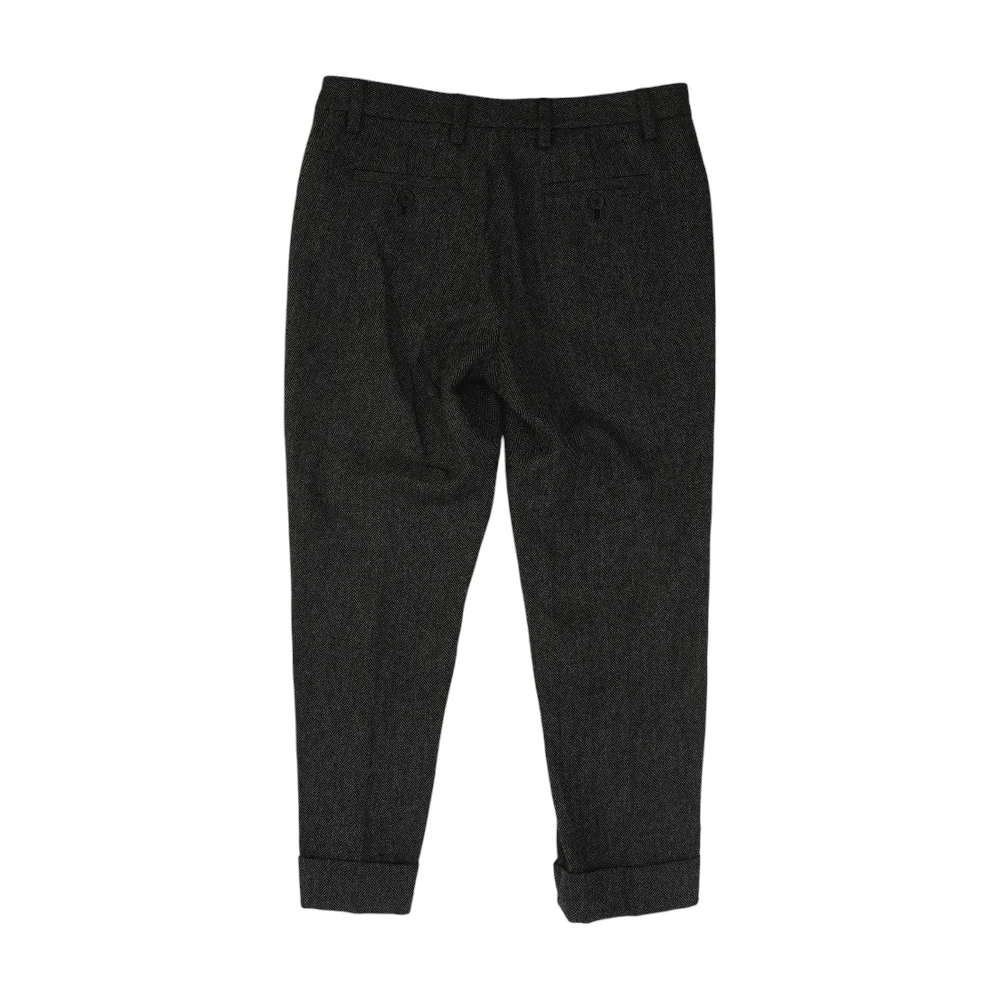Gray Herringbone Regular Pants - Image 2