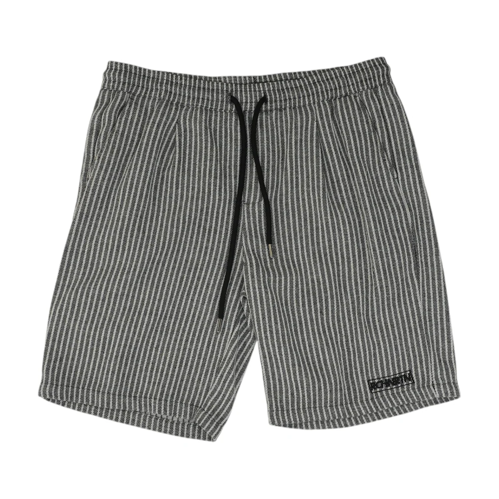 White Striped Active Shorts