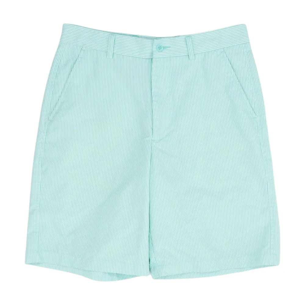 Green Striped Chino Shorts