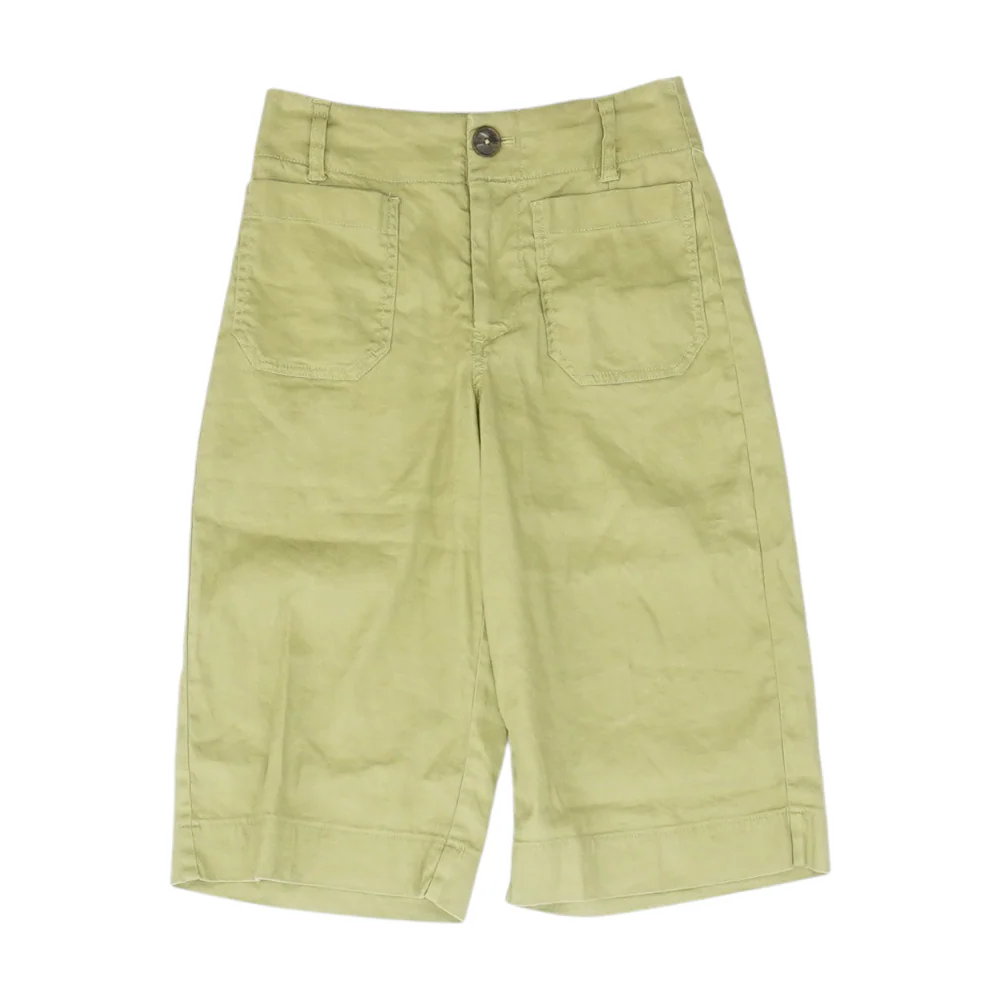 Green Solid Chino Shorts